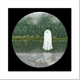 Haunted ghost lake circle Posters and Art